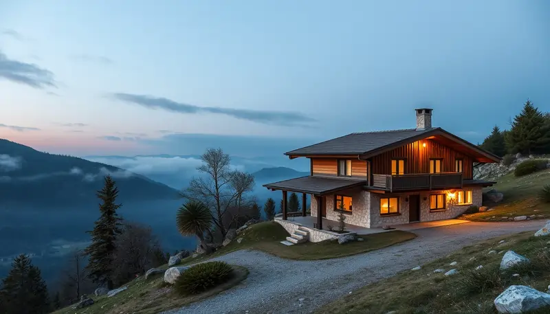 Immagine evocativa di una casa in montagna con infissi di qualità | Infissidema