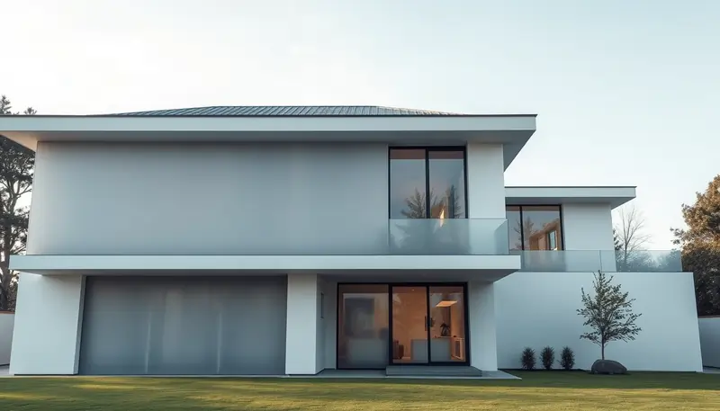 Vetro satinato o sabbiato di una casa moderna: immagine evocativa | Infissidema